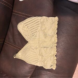 Lace Knit Crop Top - Cream